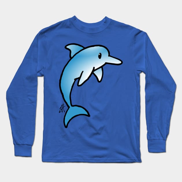 Dolphin Long Sleeve T-Shirt by Cardvibes